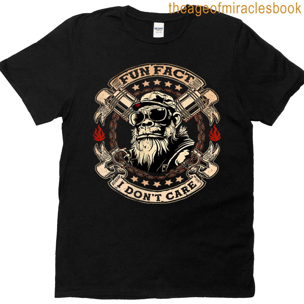 2 Sided Fun Fact I Dont Care Cool Grandpa Swag Gorillas T-shirt