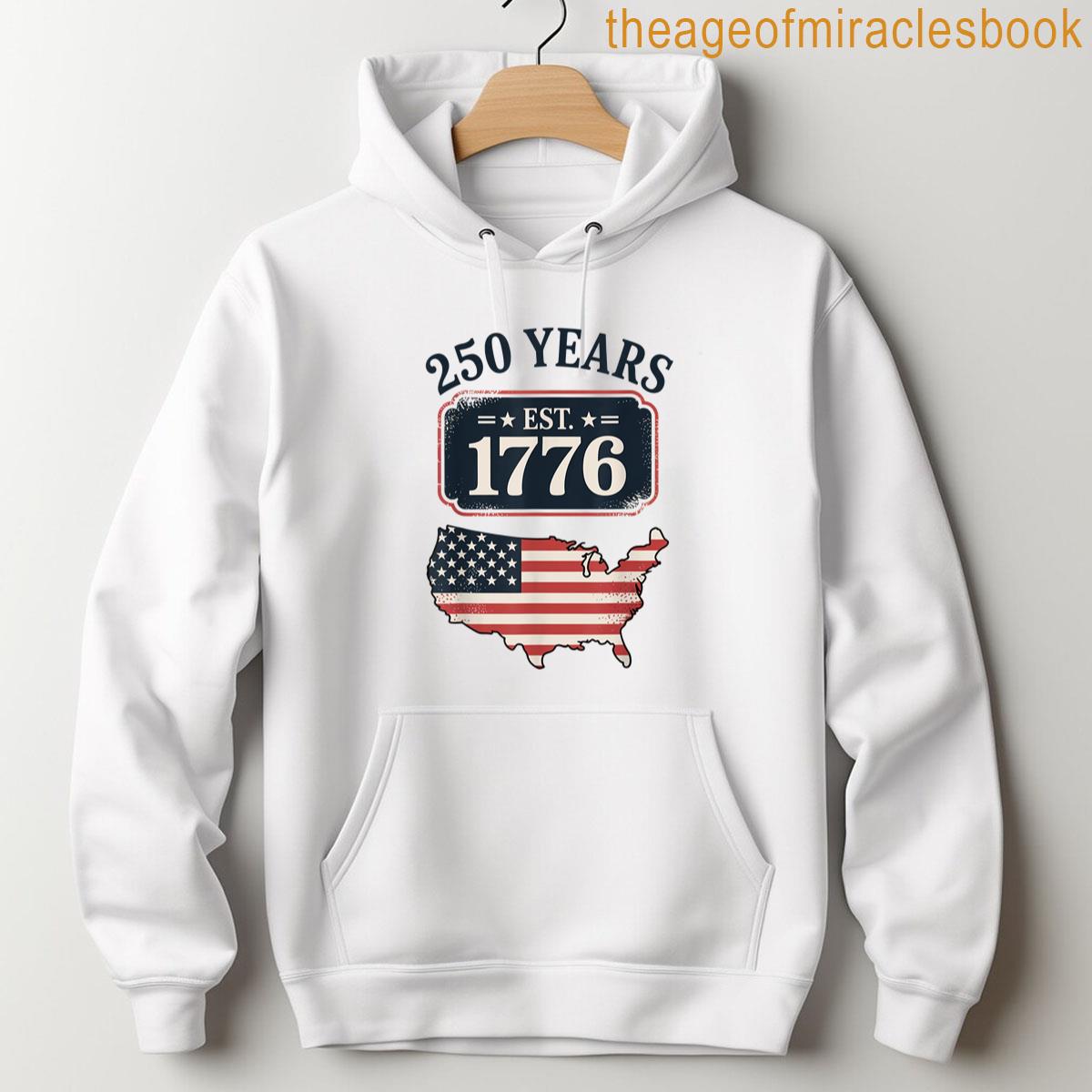 Alternative view of 250 Years America Anniversary Vintage Us Flag T-shirt