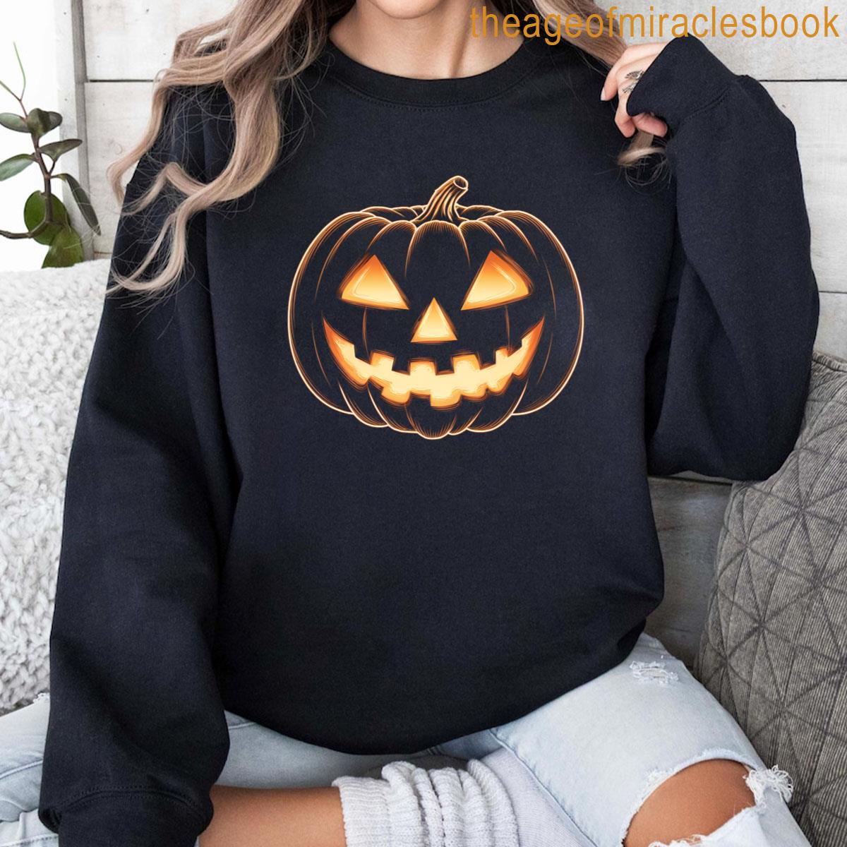 Fun Jack O Lantern Face Scary Pumpkin Halloween Men Youths T