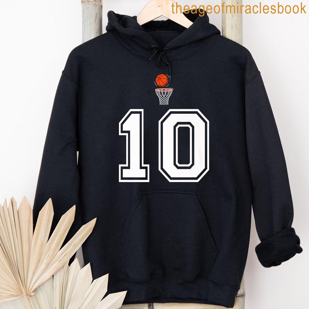 Alternative view of 10 Number Basketball Style Vintage White Premium T-shirt