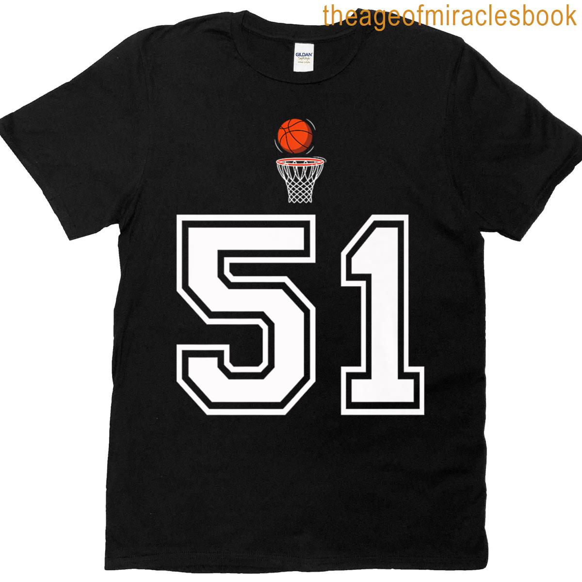 51 Number Basketball Style Vintage White Premium T-shirt