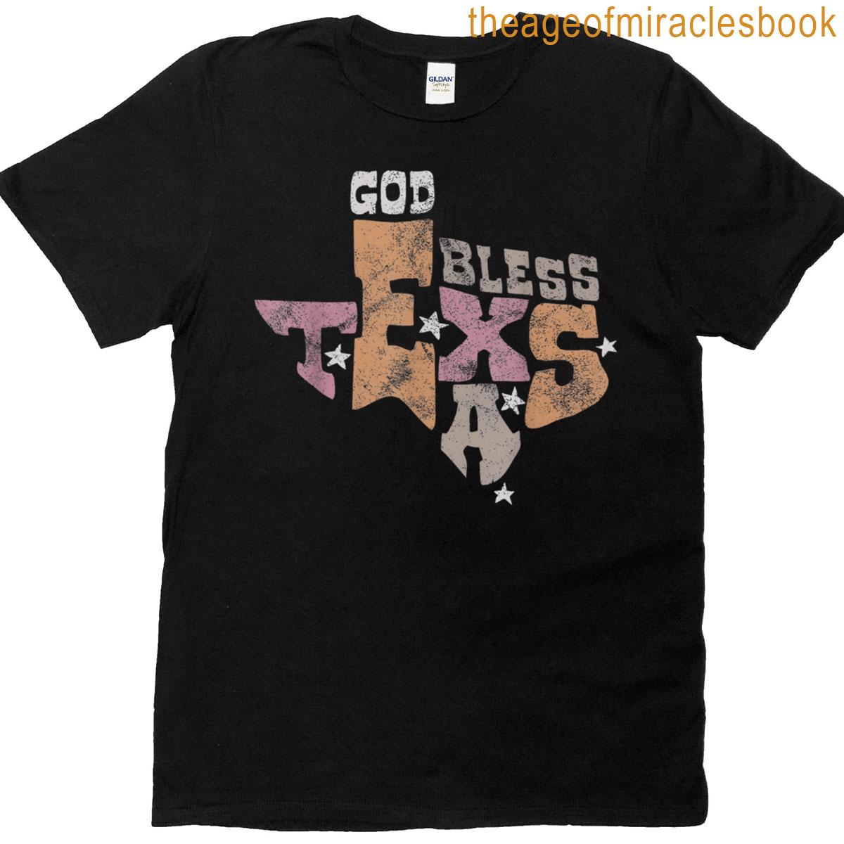 God Bless Texas Vintage Retro State Pride Graphic T-shirt