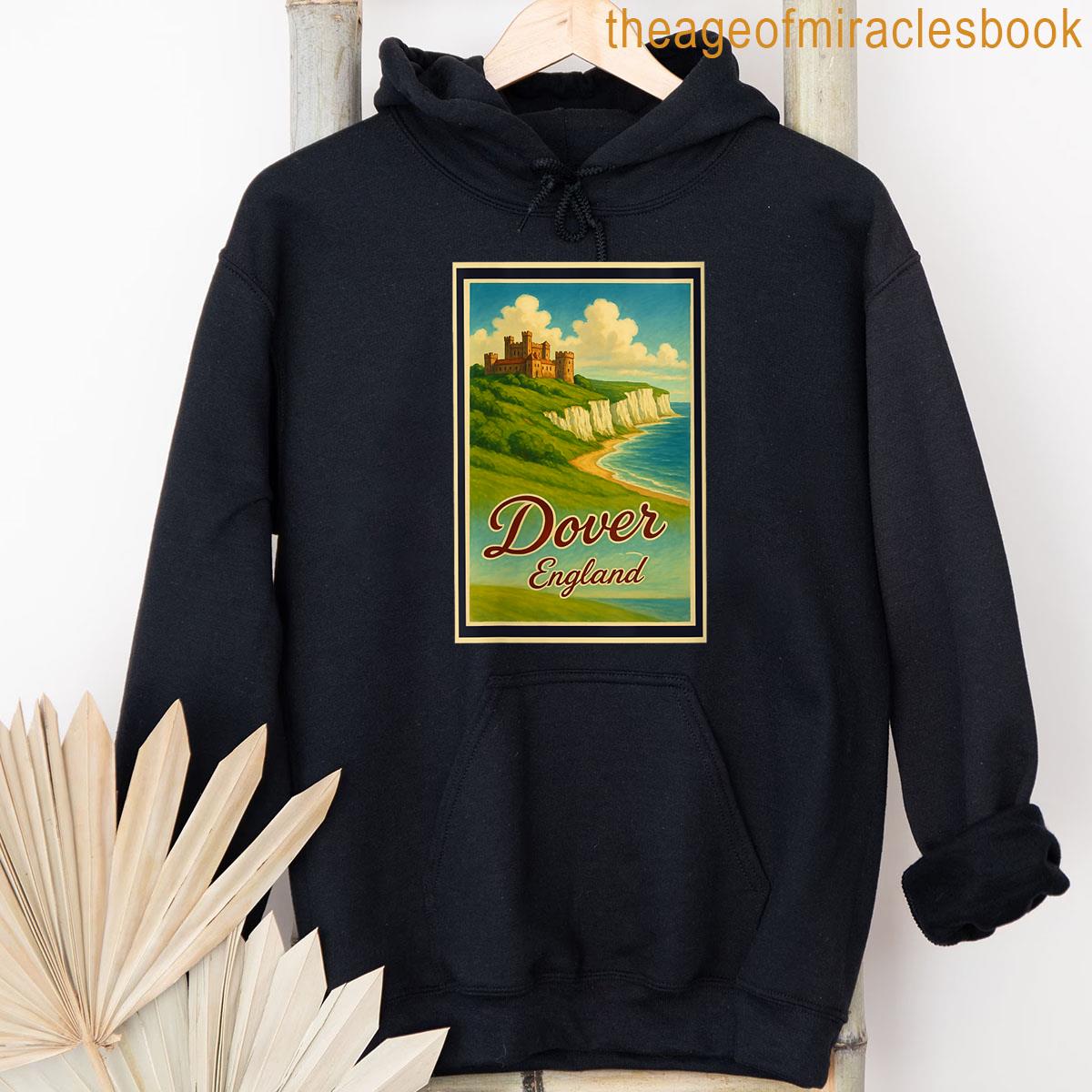 Alternative view of Womens 50s Vintage Dover Cliffs City England Uk Poster Art Graphic T-shirt