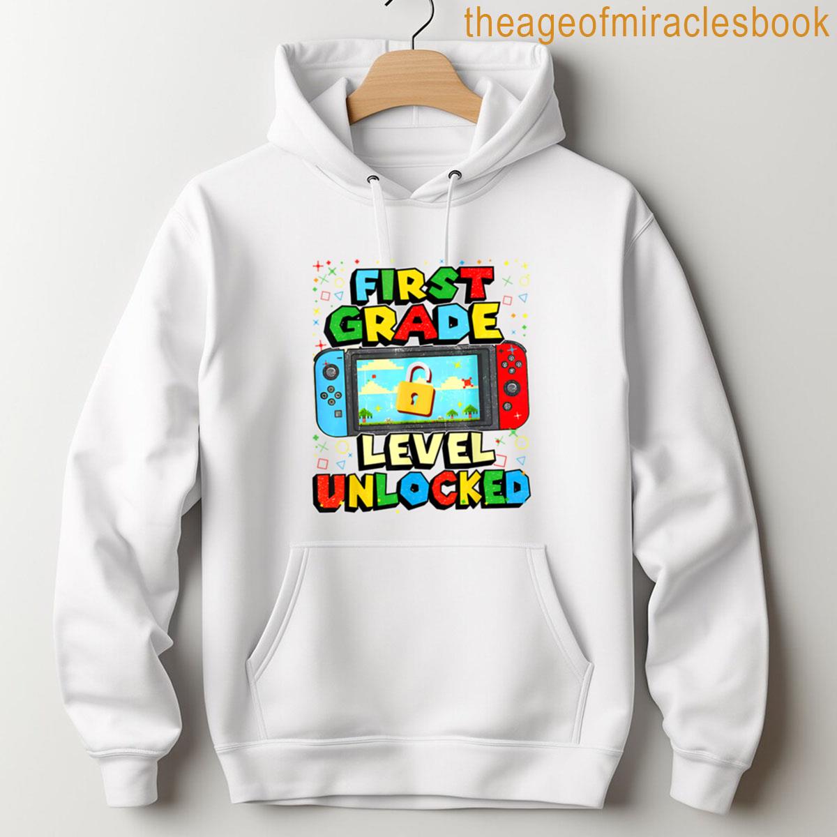 Alternative view of 1st Grade Level Unlocked Funny Gamer Boys Back To School T-shirt