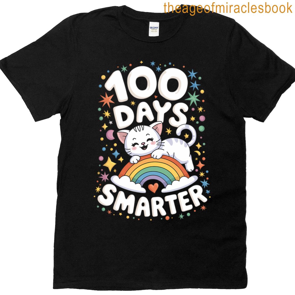100 Days Of School Kids Kitten Cat 100th Day Of School Girls T-shirt