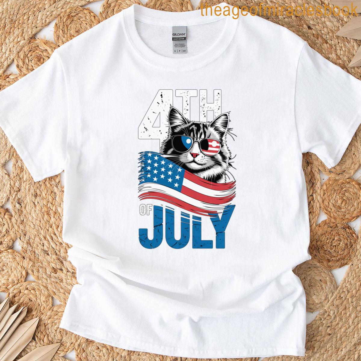4th Of July Cat With Shades Active T-shirt