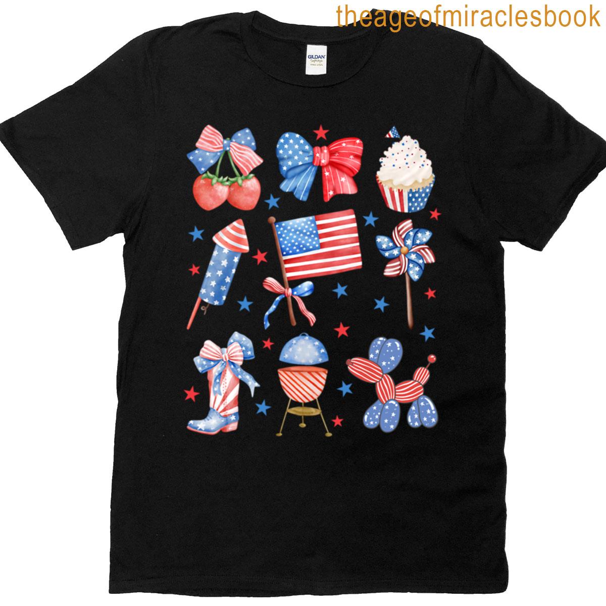4th Of July Coquette Aesthetic Patriotic Symbols T-shirt