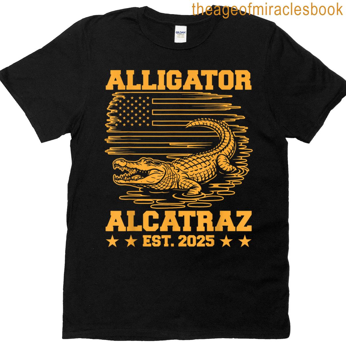 Alligator Alcatraz Est 2025 Florida Everglades Parody Design T-shirt