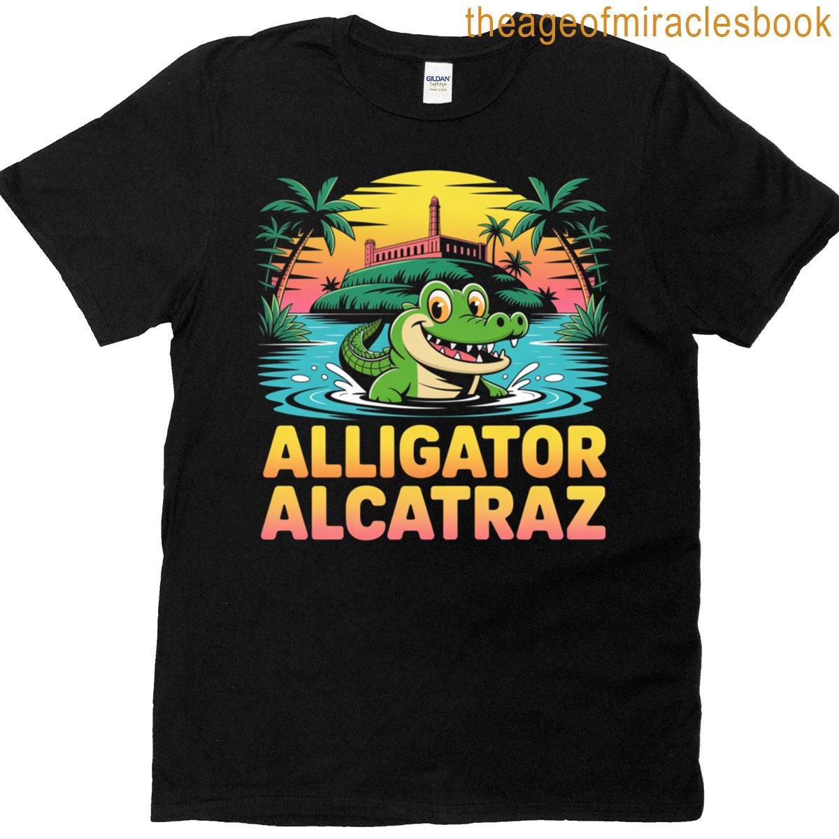 T-shirt Homme Alligator Alcatraz Florida Everglades Est 2025 – Drôle, Graphique Rétro, Coton