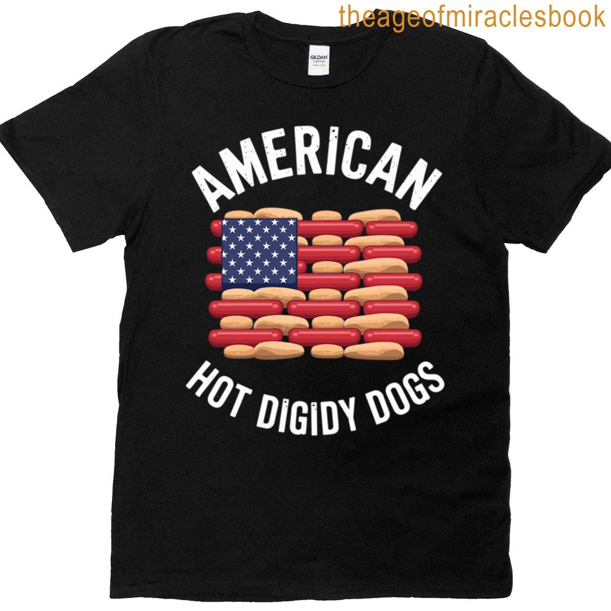 American Hot Diggity Dogs Flag Design T-shirt