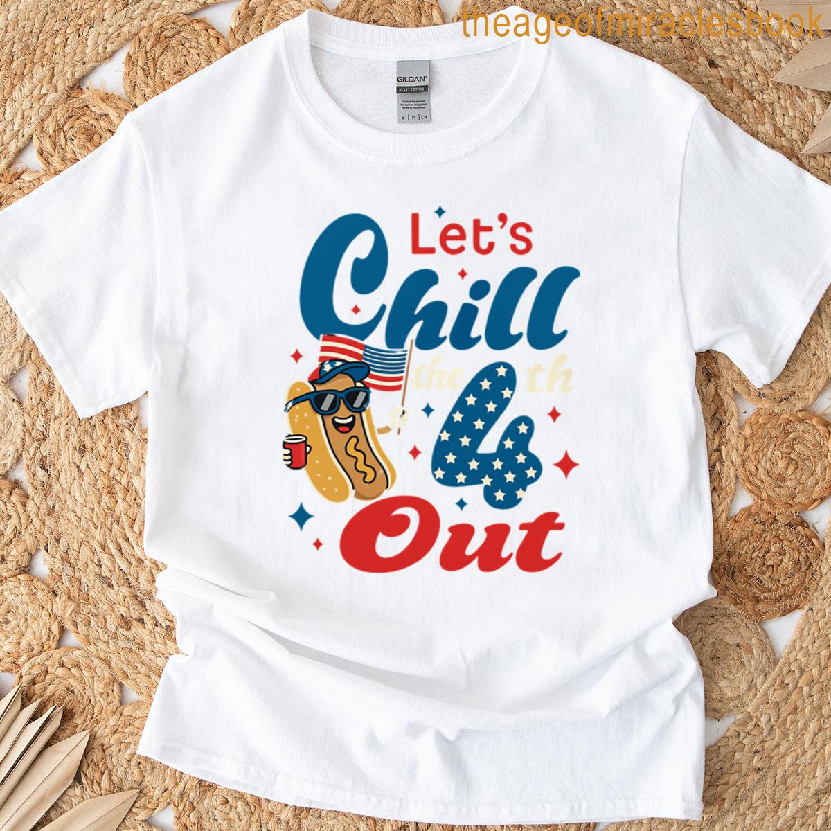 Funny Patriotic Hot Dog With Usa Flag And Party Vibes T-shirt