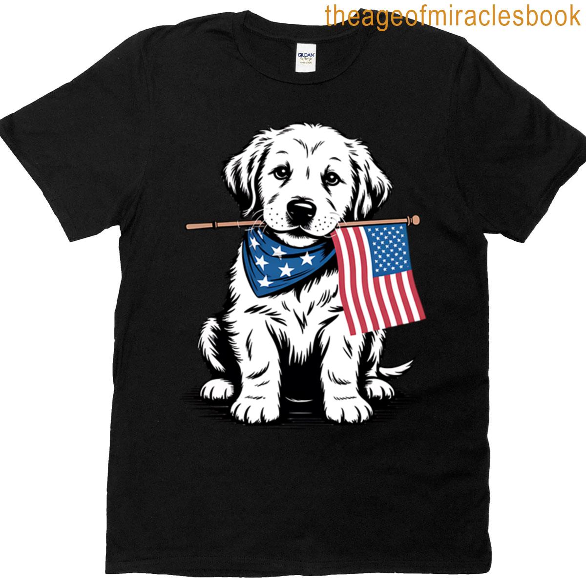 Golden Retriever 4th Of July Patriotic Dog American Flag T-shirt