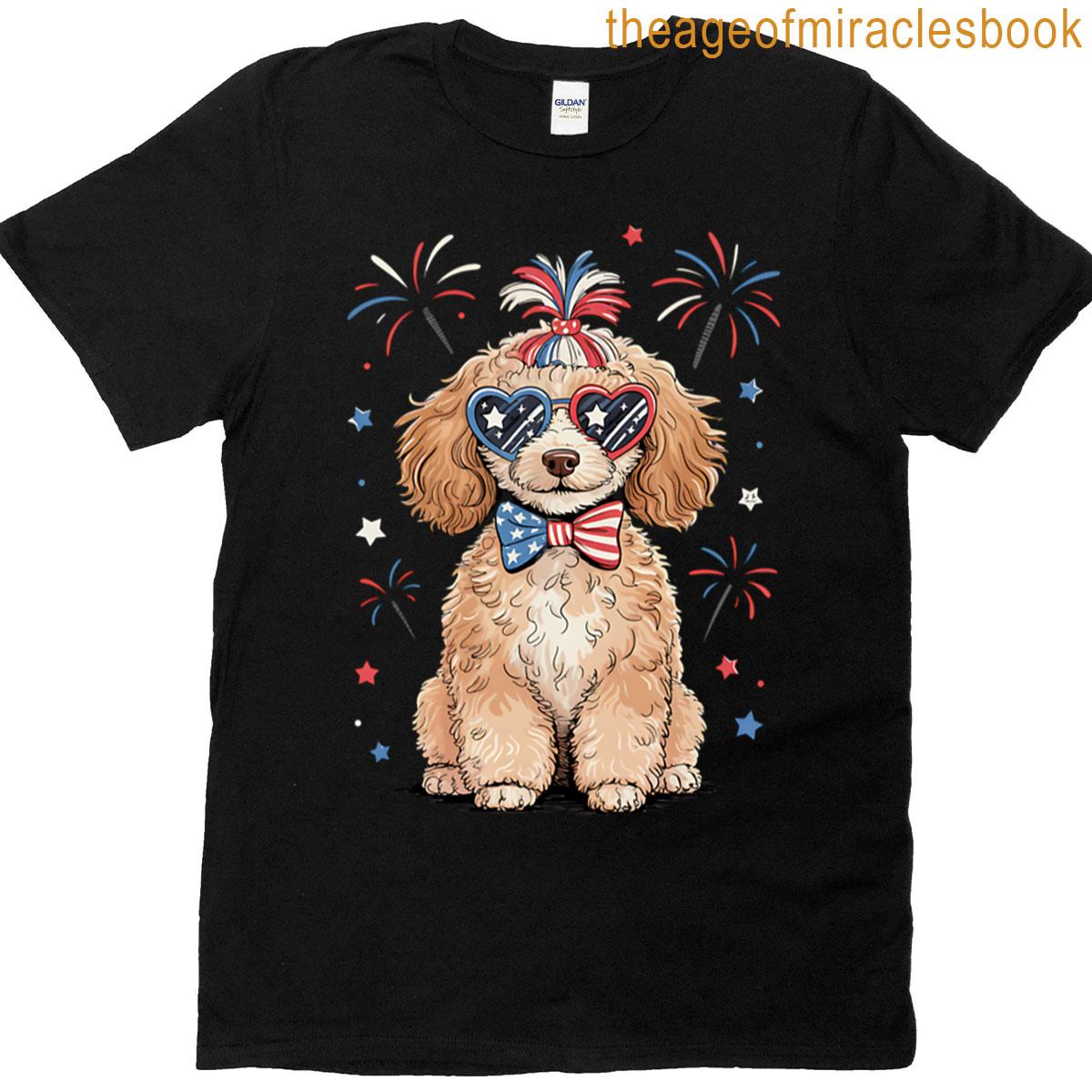 Goldendoodle 4th Of July Patriotic Golden Doodle Dog T-shirt