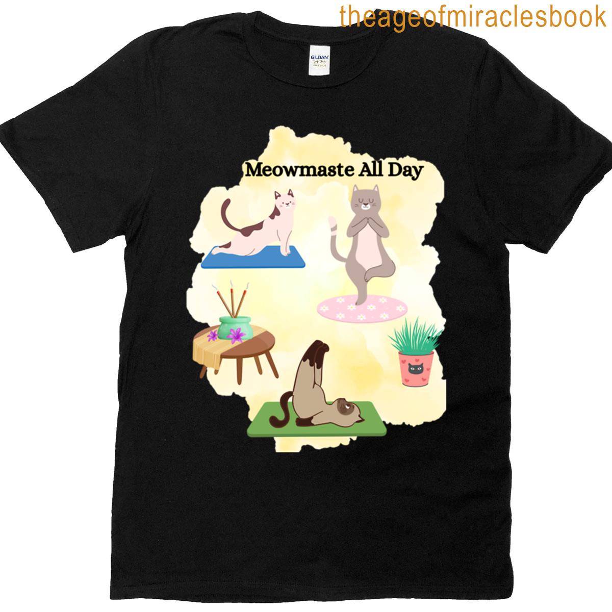Meowmaste All Day – Yoga Cat T-shirt