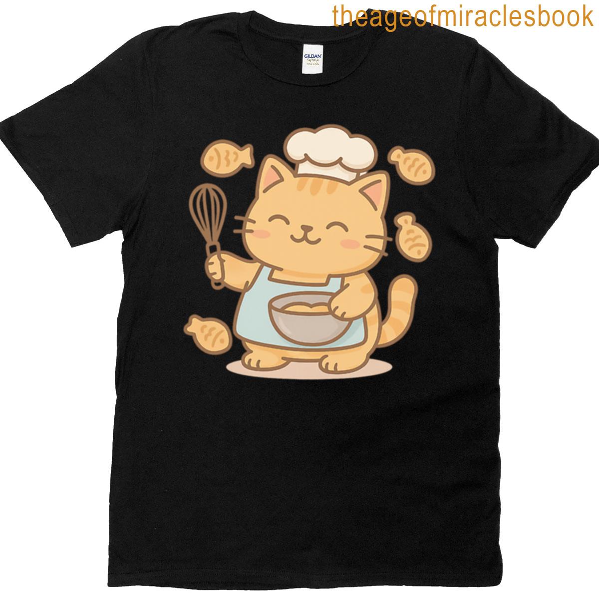 Pawsitively Delicious Cat Chef Baking Cookies T-shirt
