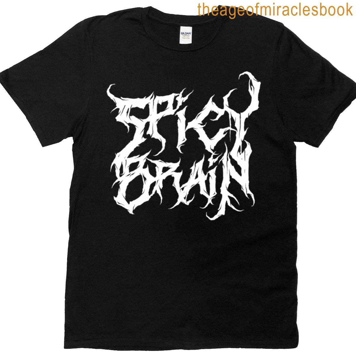 Spicy Brain Black Metal Adhd Neurocore Logo T-shirt
