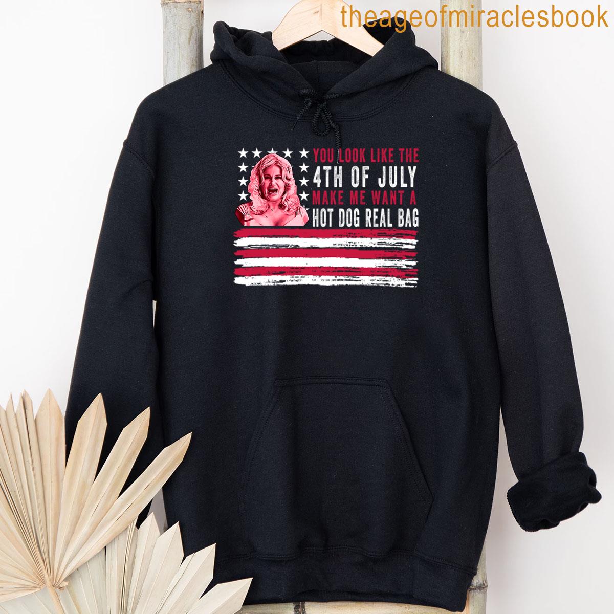 Alternative view of You Look Like The 4th Of July Hot Dog Republican Flag America 1776 Political Jokes T-shirt