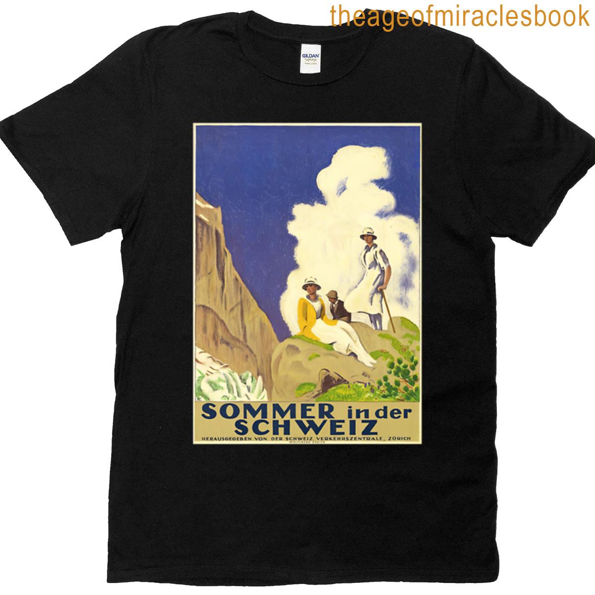Vintage Summer In Switzerland Poster T-shirt