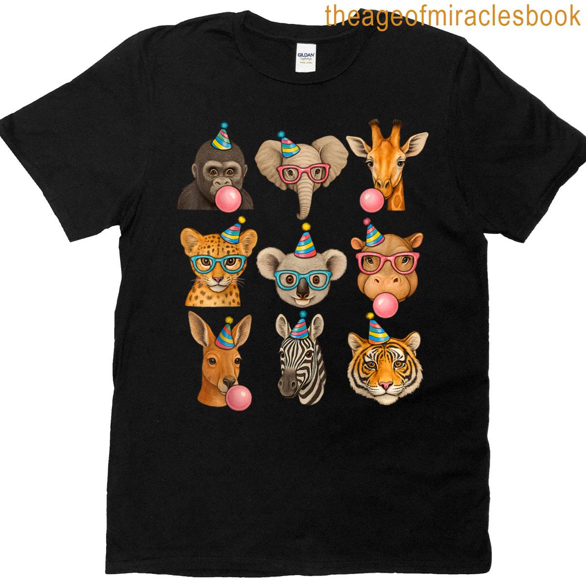 Zoo Animals Wildlife Safari Jungle Birthday Party Boys Girls T-shirt