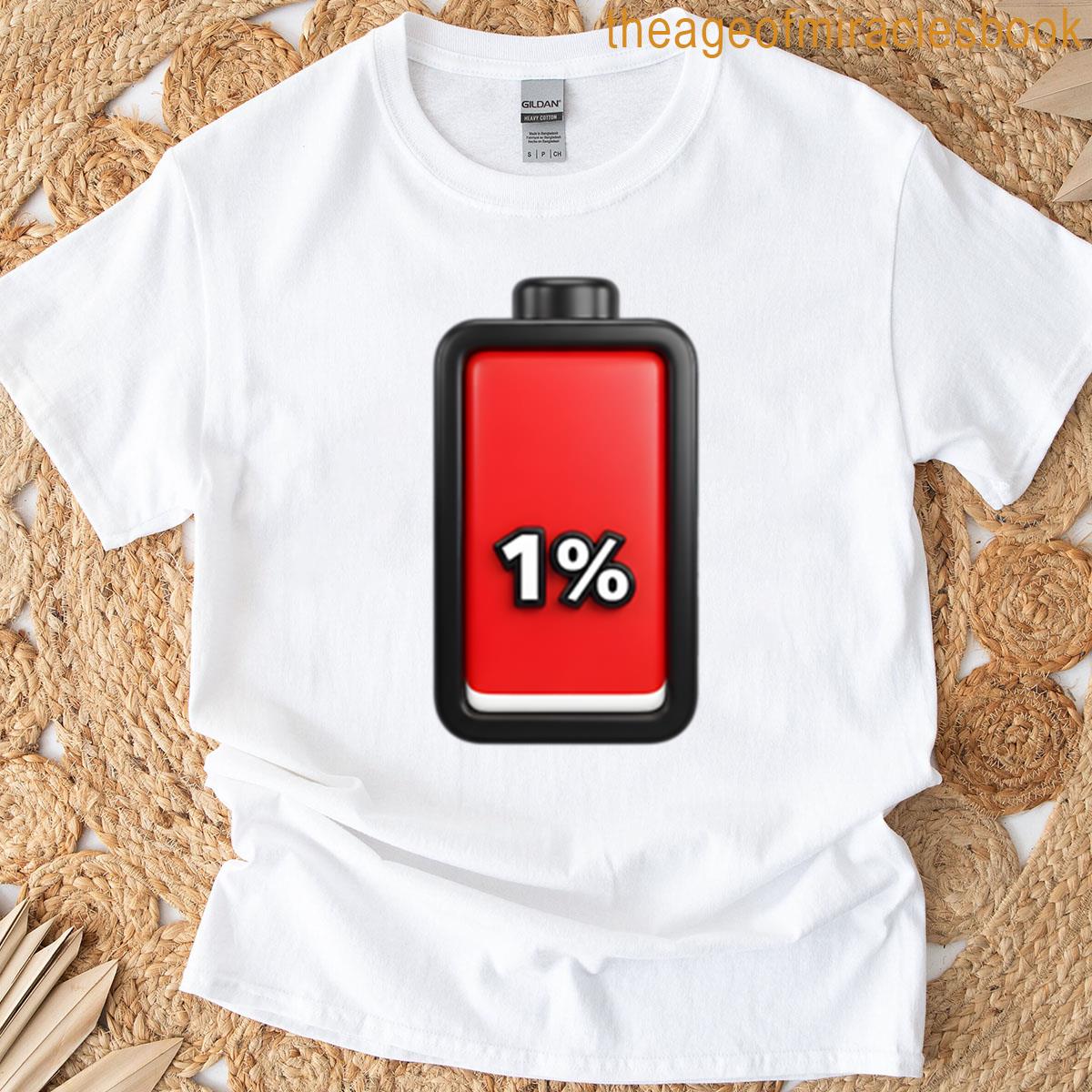 1 Low Battery Emoji T-shirt