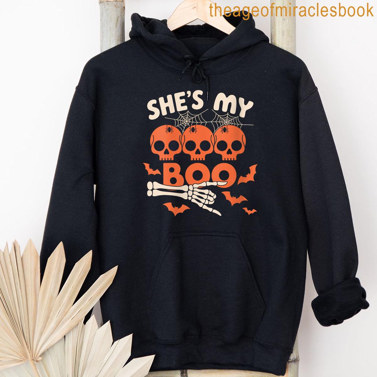 Alternative view of Womens Shes My Boo Skeleton Couples Matching Couple Halloween T-shirt