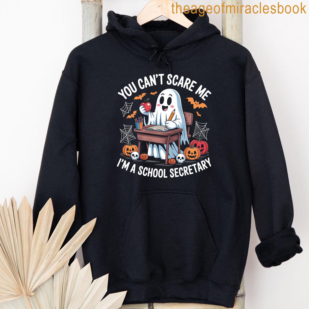 Alternative view of You Cant Scare Me Im A School Secretary Halloween Costume T-shirt