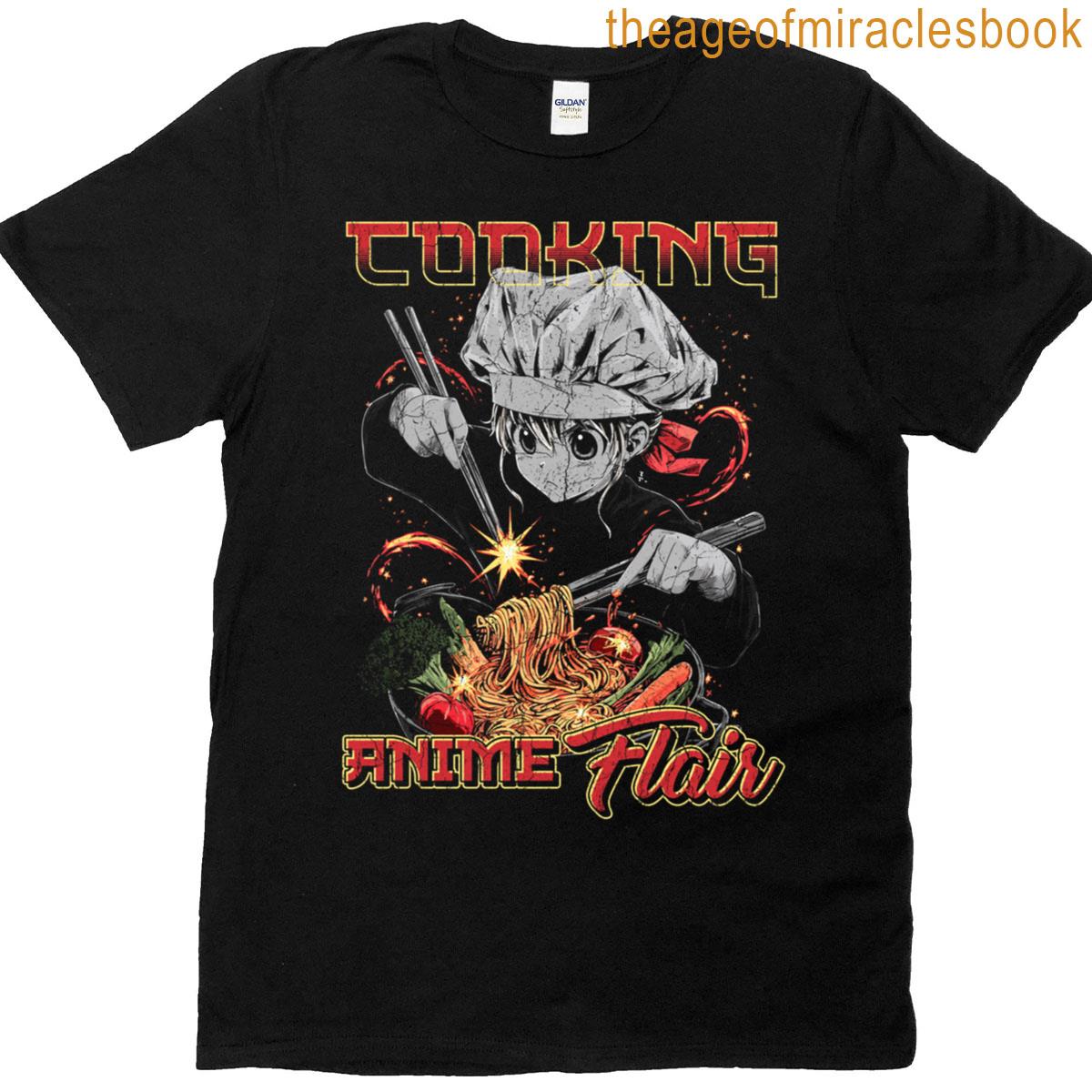 Cooking Anime Flair Chibi Chef Noodle Toss Meme T-shirt