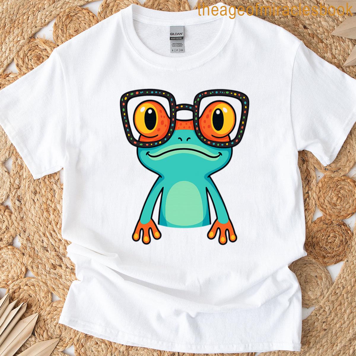 Cool Cartoon Frog With Funky Glasses T-shirt