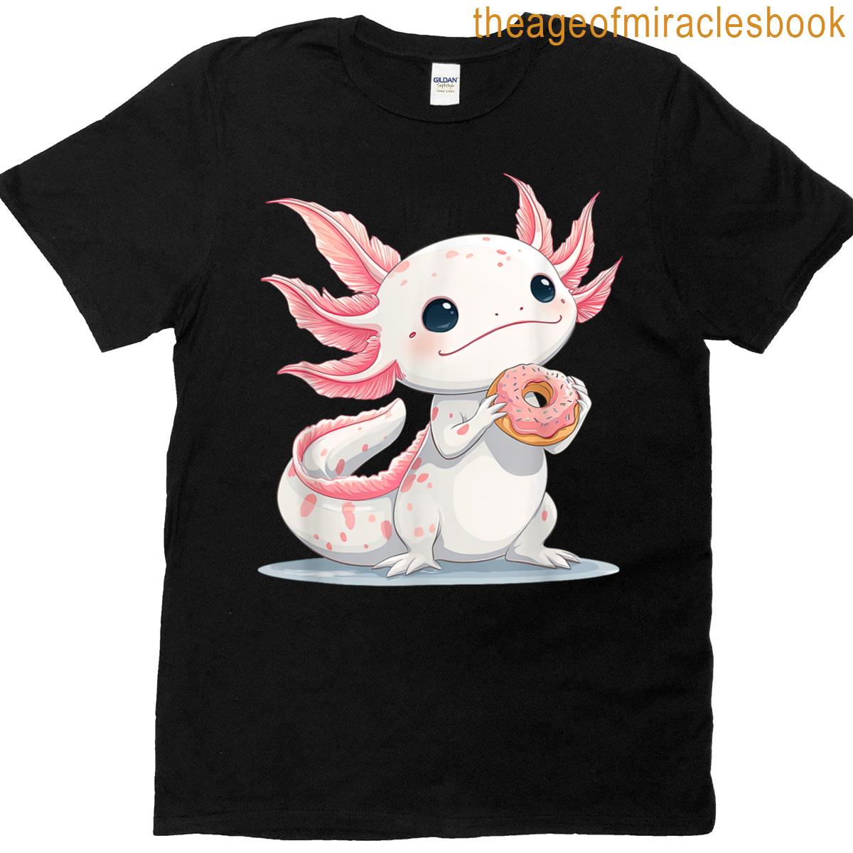 Cute Axolotl Donut Japanese Anime Kawaii Animal Lover T-shirt