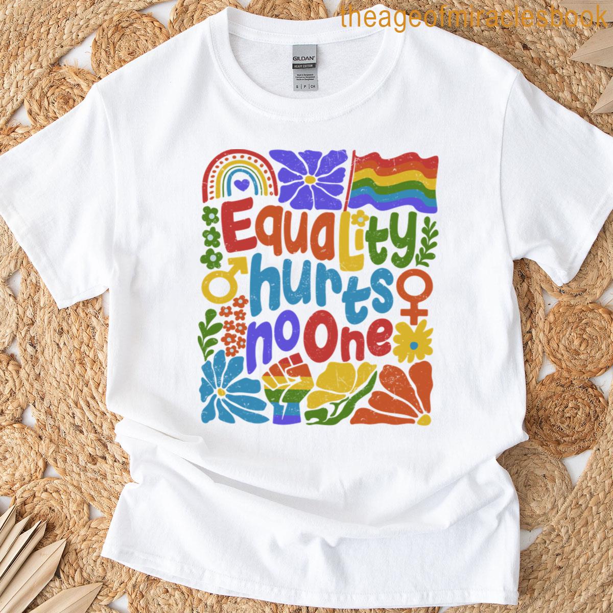 Equality Hurts No One Retro Rainbow Pride T-shirt