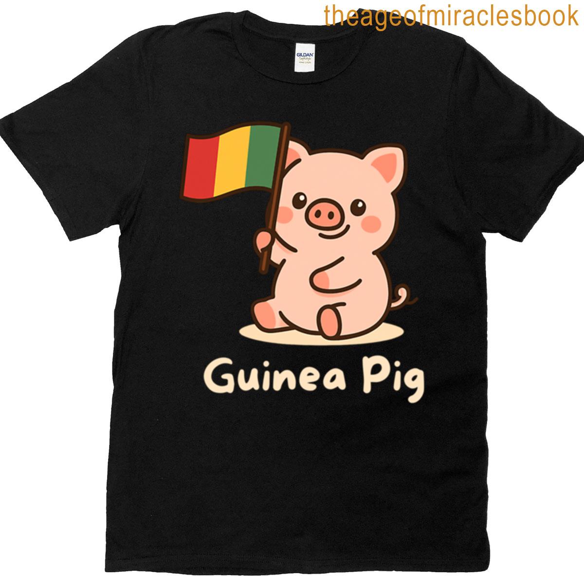 Guinea Pig Kawaii Pig With Guinea Flag Pun T-shirt