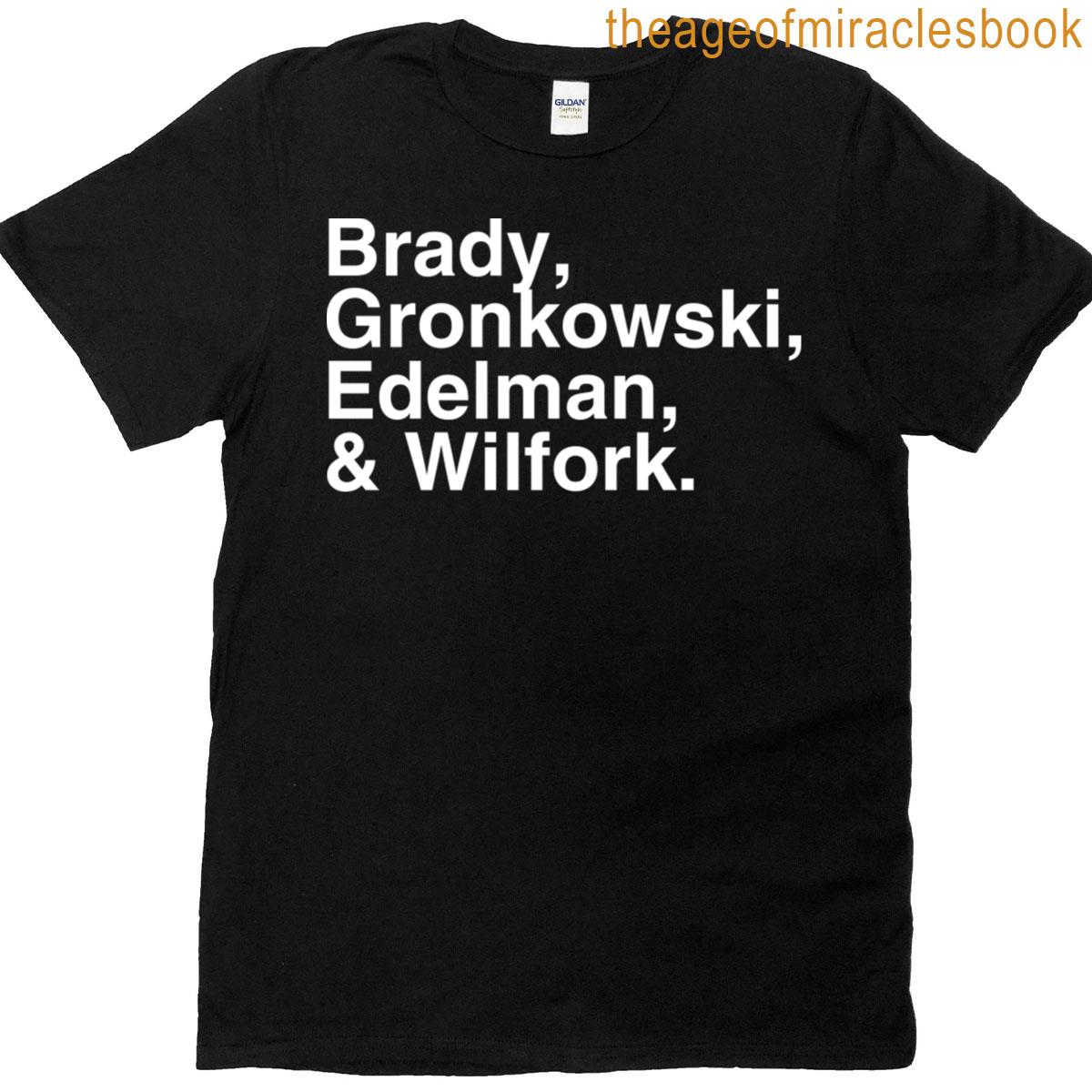 New England Patriots Legends Typography Art Brady Gronkowski Edelman Wilfork T-shirt