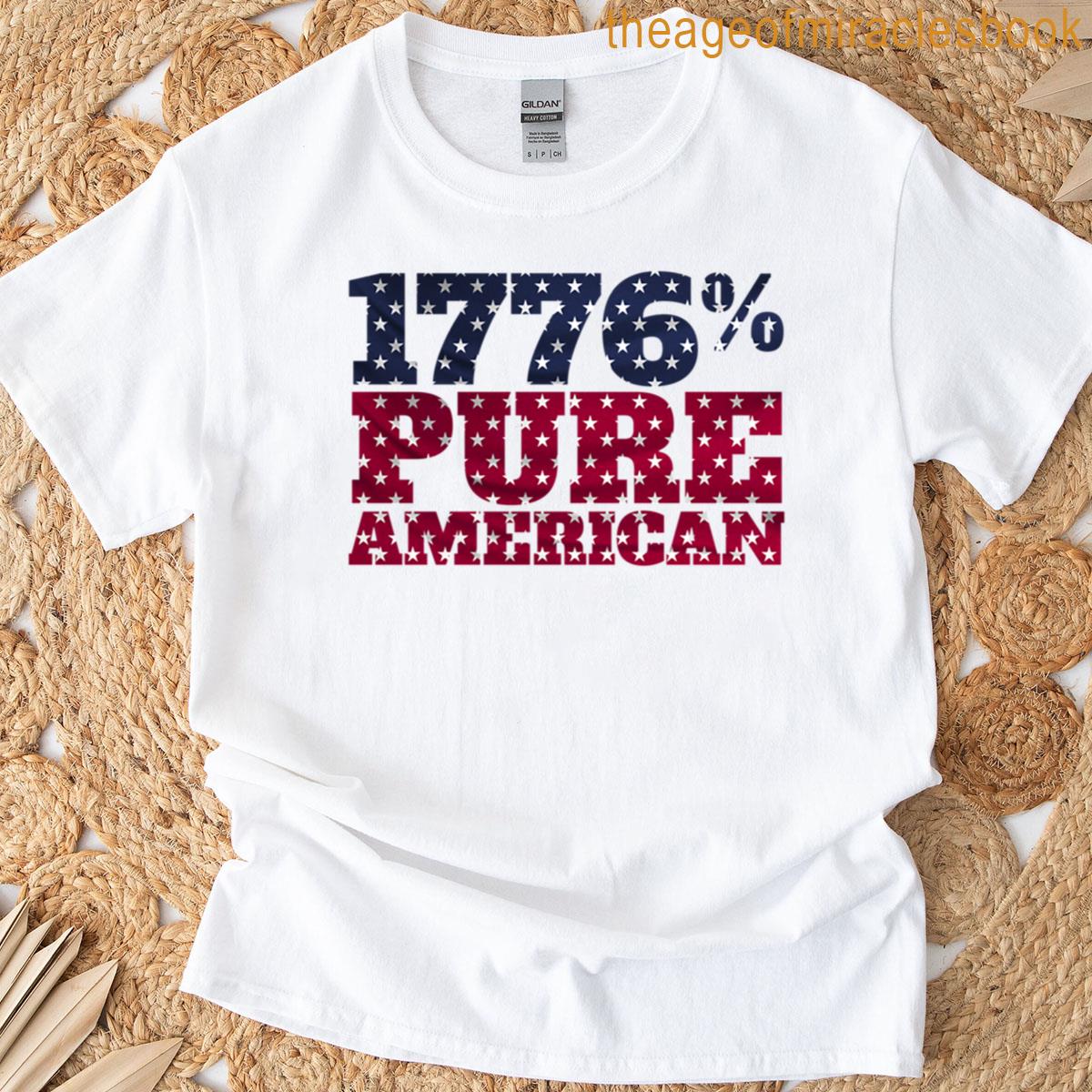 1776 Pure American Funny Patriotic For Proud Americans Oversized T-shirt