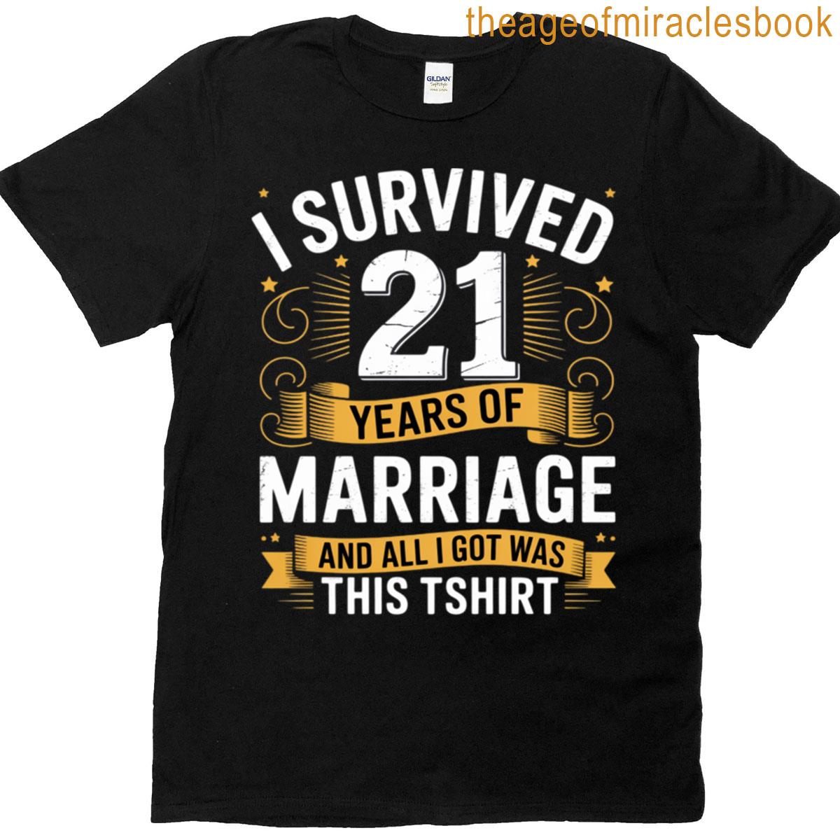 21st Wedding Anniversary Couples Husband Wife 21 Years T-shirt