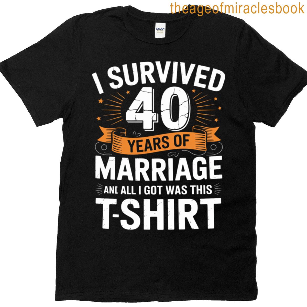 40th Wedding Anniversary Couples Husband Wife 40 Years T-shirt