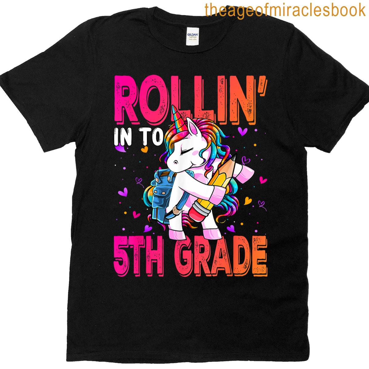 5th Grade Unicorn Back To School First Day Of School Girl T-shirt