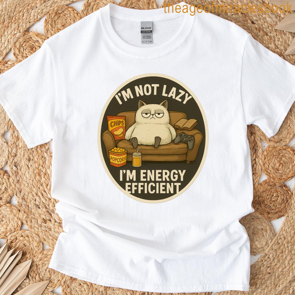 Funny Lazy Cat Quote Sticker Design Oversized T-shirt