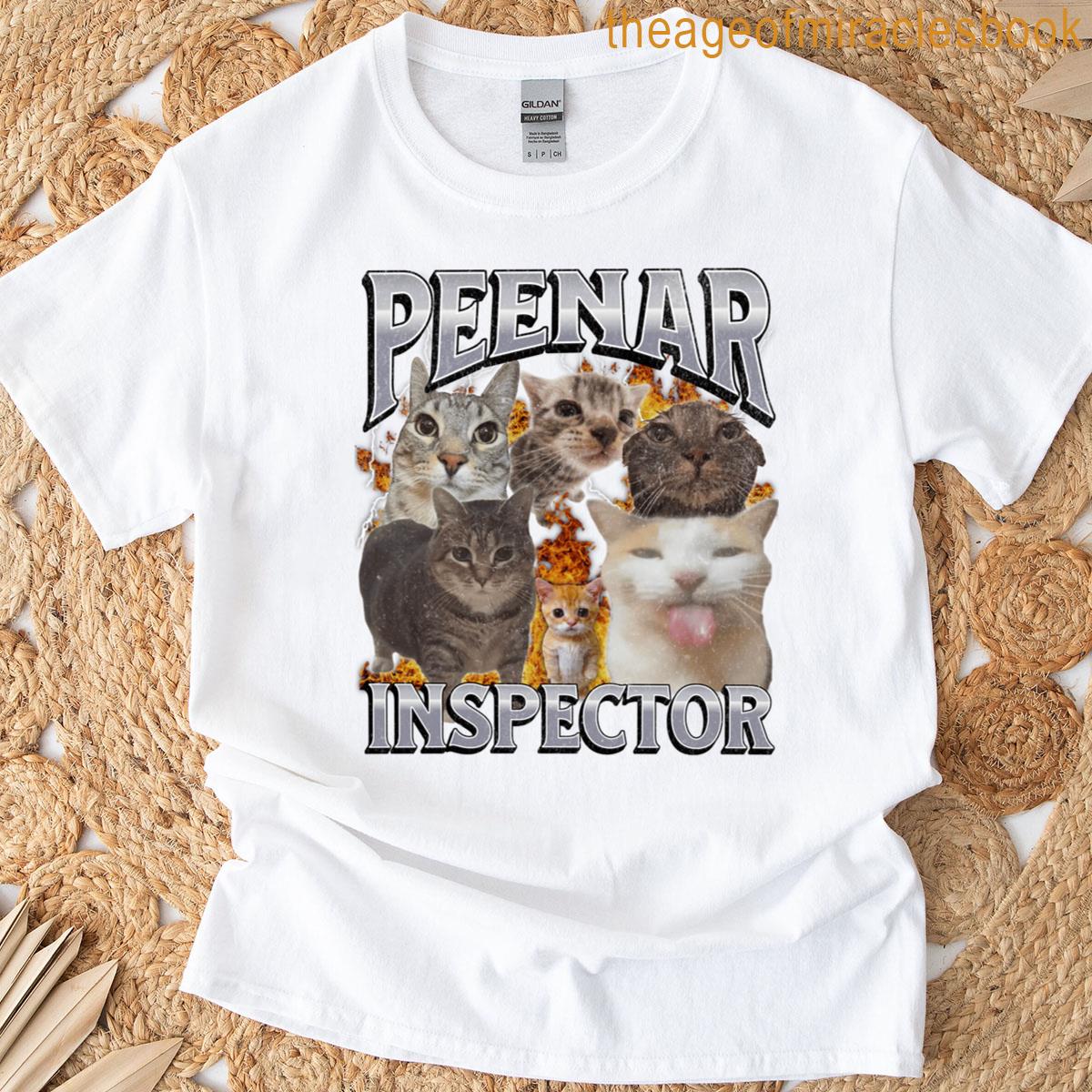 Peenar Inspector Funny Offensive Cat Meme Bootleg Graphic T-shirt