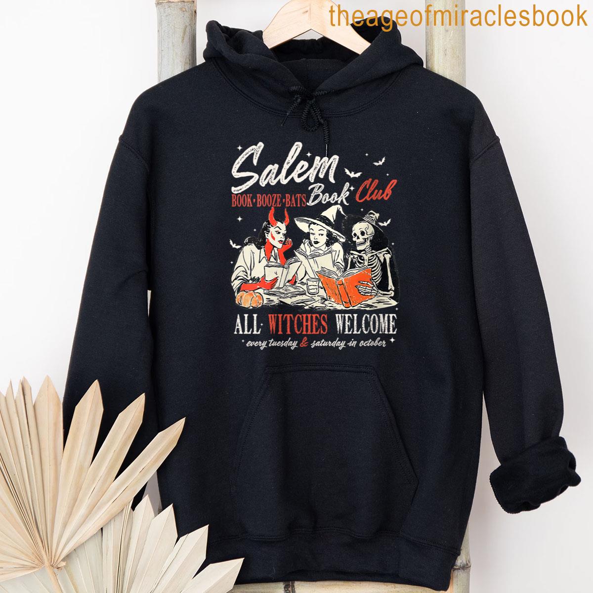 Alternative view of Womens Vintage Salem Book Club Witchy Bookish Spooky Halloween T-shirt