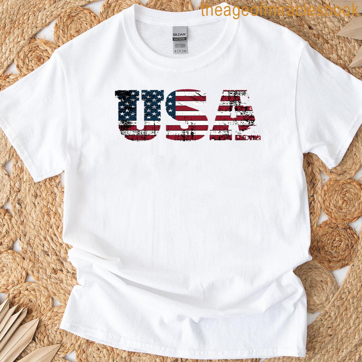 American Flag Patriotic Usa Memorial Day 4th Of July Premium T-shirt