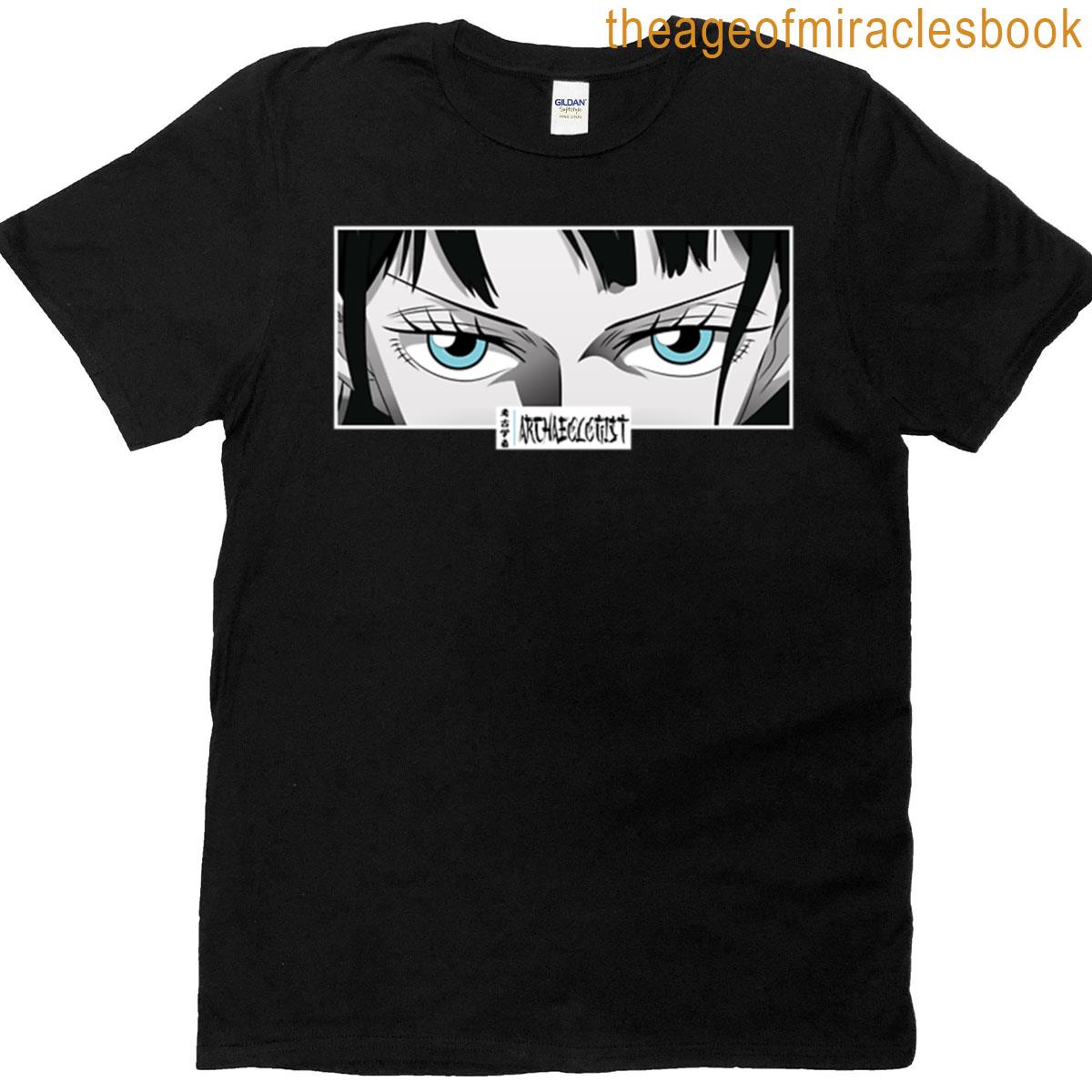 Archaeologist Anime Eyes Monochrome Japanese Cozy Manga Oversized T-shirt
