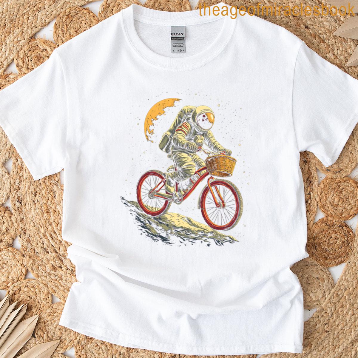 Astronaut Riding Bike Cosmic Space T-shirt