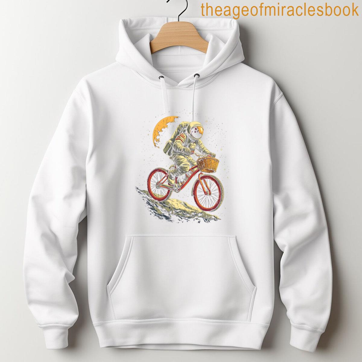 Alternative view of Astronaut Riding Bike Cosmic Space T-shirt