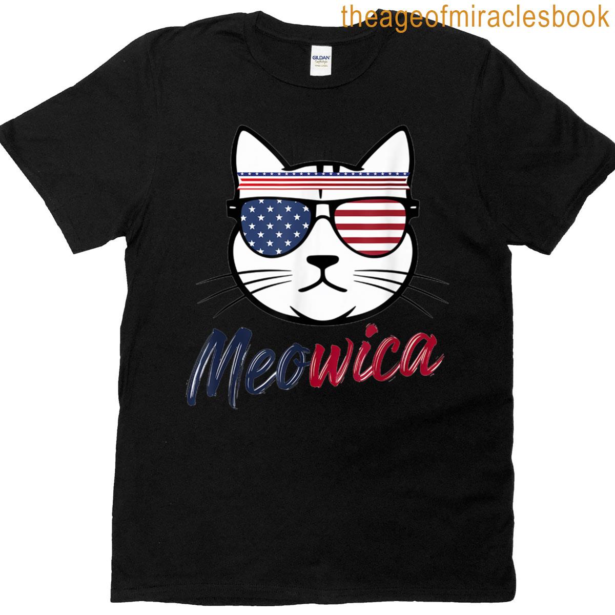 Patriotic Cat Design For 4th Of July Lovers And Usa Fans T-shirt