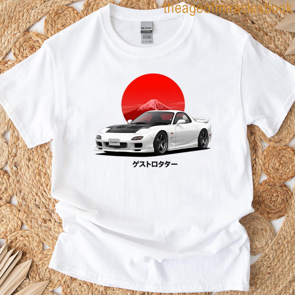 Pure White Rx-7 Fd3s Artwork Widebody Carbon Hood Red Sun Ghost Rotary ...