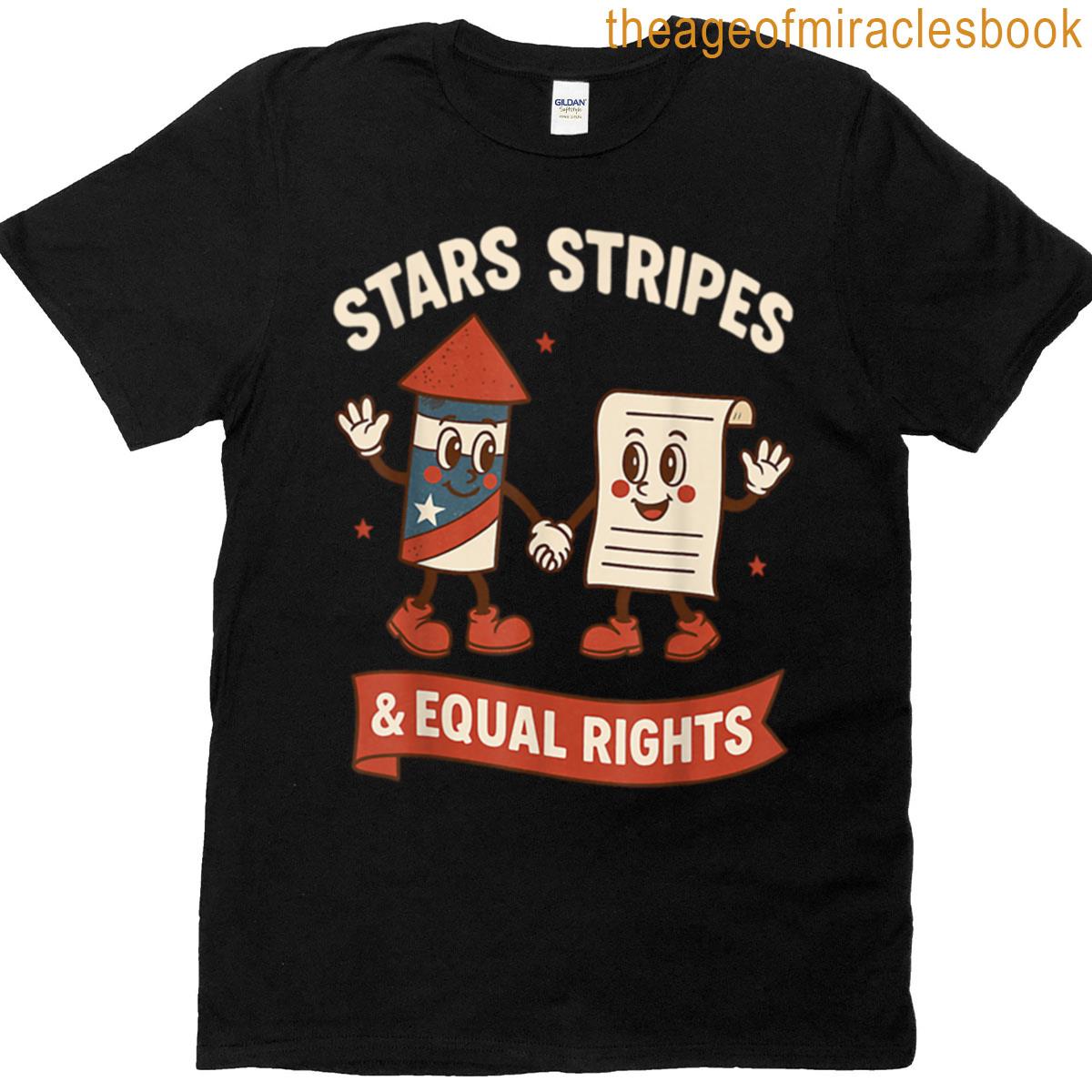 Stars Stripes Equal Rights Vintage 4th Of July Usa Freedom T-shirt