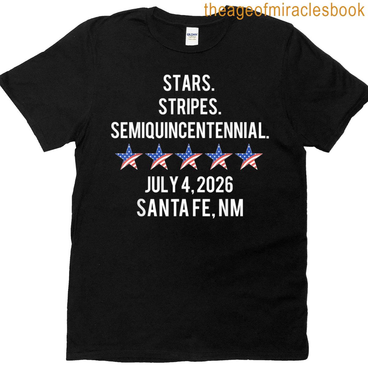 1776-2026 Semiquincentennial Santa Fe Florida Blue Red T-shirt