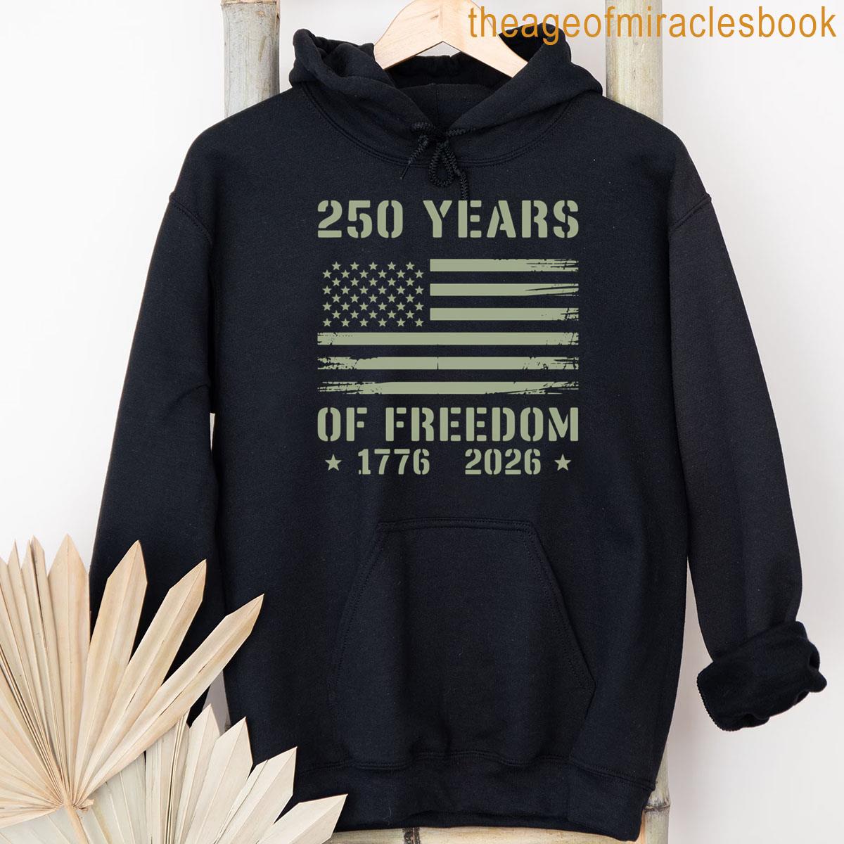 Alternative view of 250 Years America Anniversary Grunge Flag Usa T-shirt