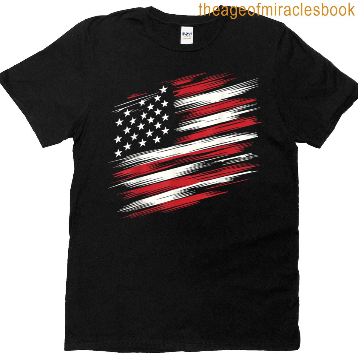 4th Of July Fourth Of July Patriotic American Flag For Women Girls Kids Men T-shirt