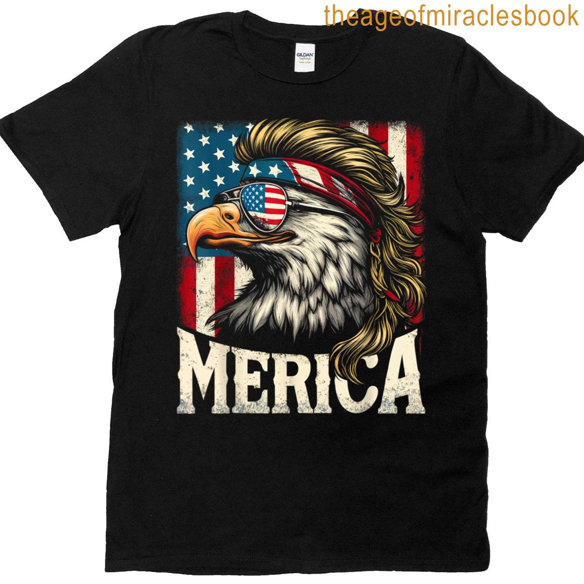 4th Of July Patriotic Funny Eagle July 4th Usa Merica Women Kids Men T-shirt